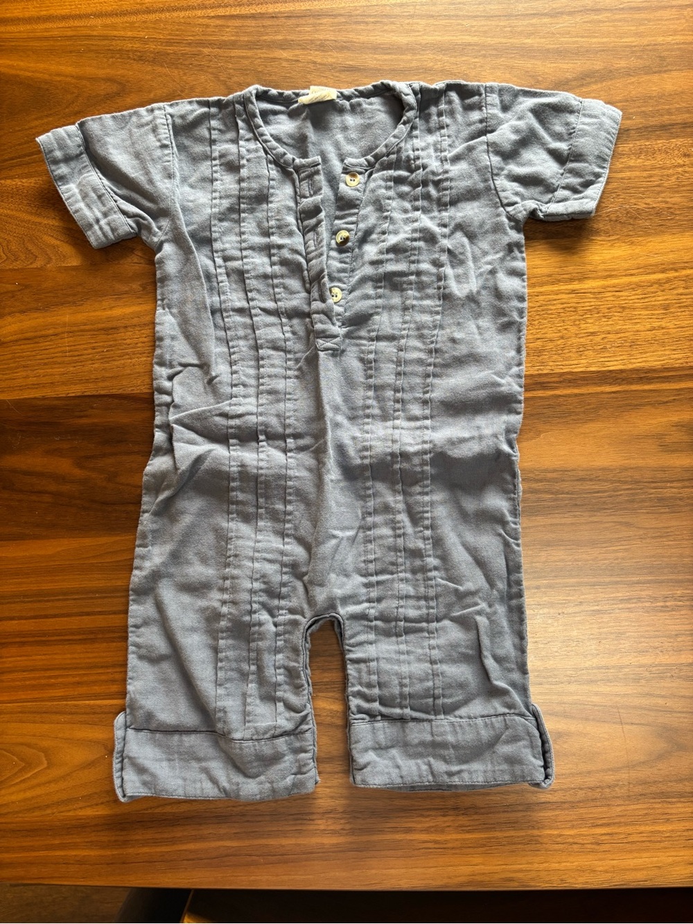 kate quinn Light Blue Short-Sleeve Romper